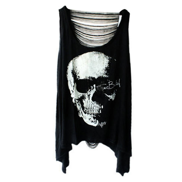 Women Sexy Skull Punk Tassel T-Shirt