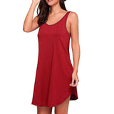 Fashion Women Casual Dress Sleeveless O Neck Loose Dress Evening Party Dress