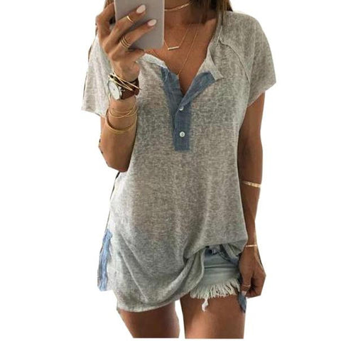 Women Loose Casual Button Blouse